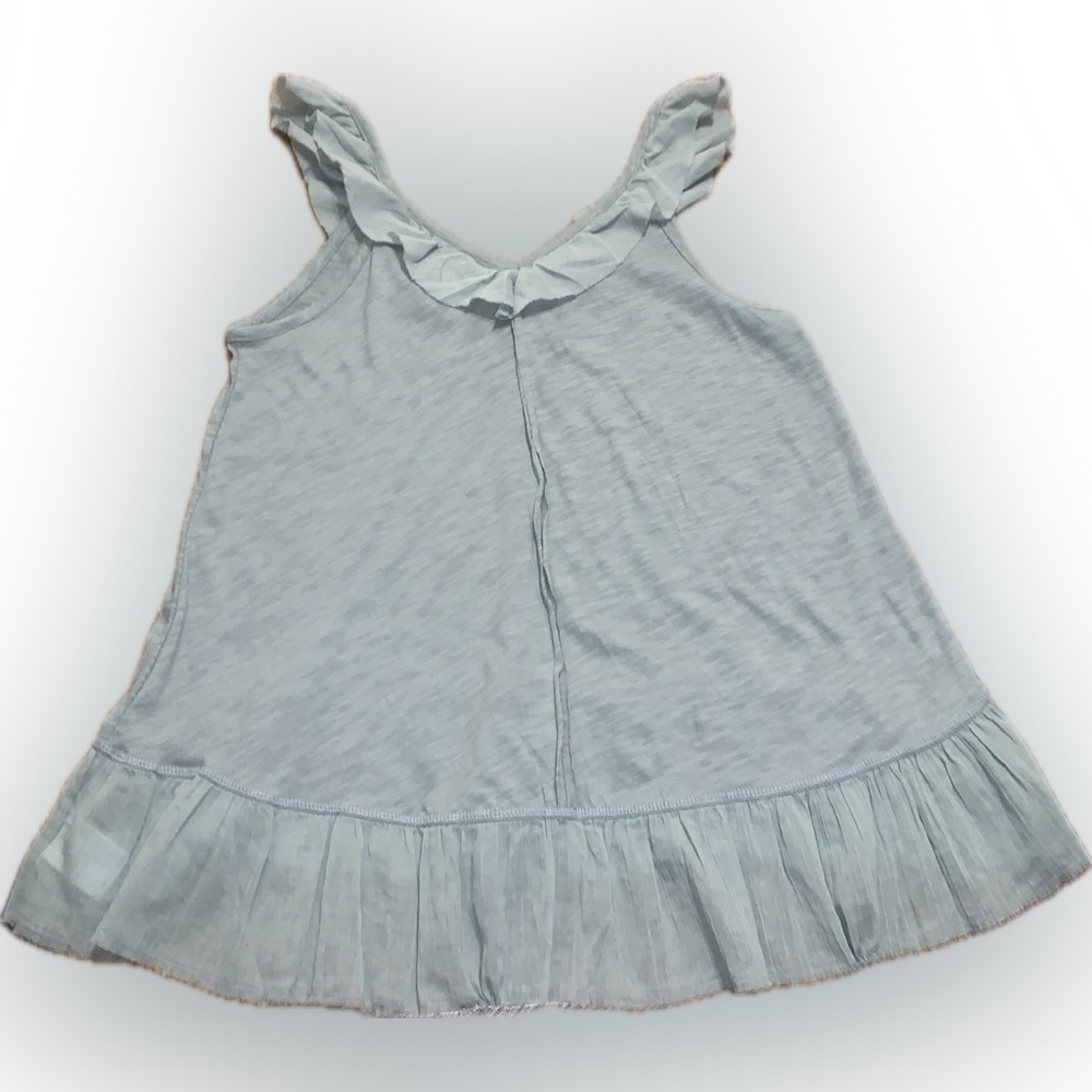 NWOT American Eagle Outfitters AE Sage Green Ruffle Peplum Hem V Neck Tank Top S - Picture 8 of 11